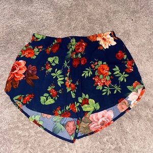 Flower rose print shorts